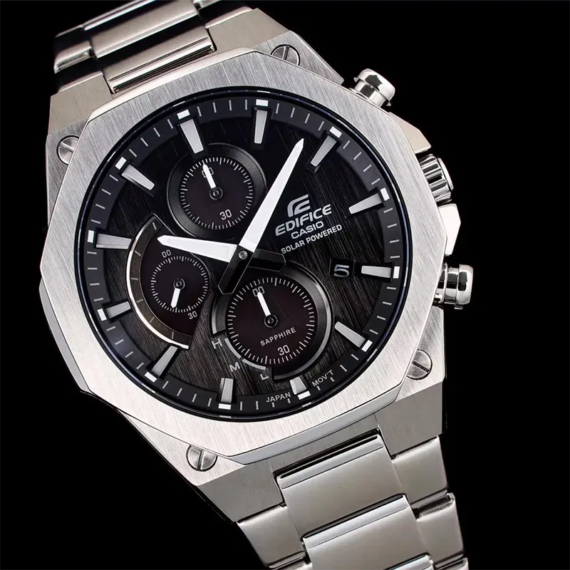 Casio Edifice Solar Slim Line Black Dial Men's Watch- EFS-S570D-1A